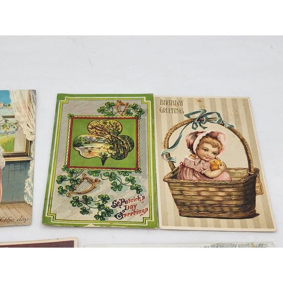 Antique PostCard Lot Birthday St Patrick's Day - Picture 8 of 10